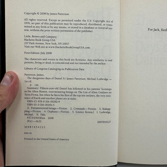 The Dangerous Days Of Daniel X James Patterson & Michael Ledwidge HC 1st Ed 2008 - Picture 3 of 3